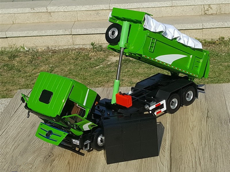 Original factory 1:24 Foton Auman Zhilan New Energy Alloy Dump Truck Model for gifts, collection, display