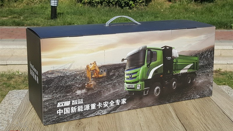 Original factory 1:24 Foton Auman Zhilan New Energy Alloy Dump Truck Model for gifts, collection, display