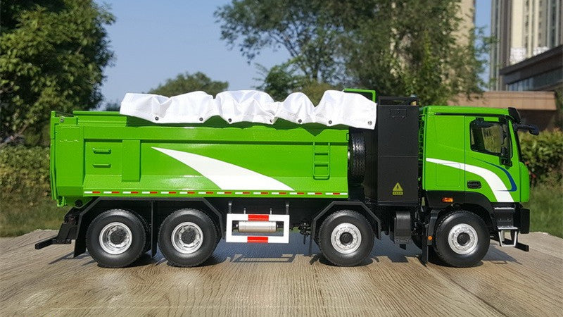 Original factory 1:24 Foton Auman Zhilan New Energy Alloy Dump Truck Model for gifts, collection, display