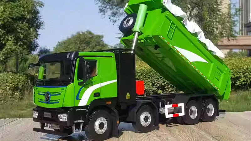 Original factory 1:24 Foton Auman Zhilan New Energy Alloy Dump Truck Model for gifts, collection, display