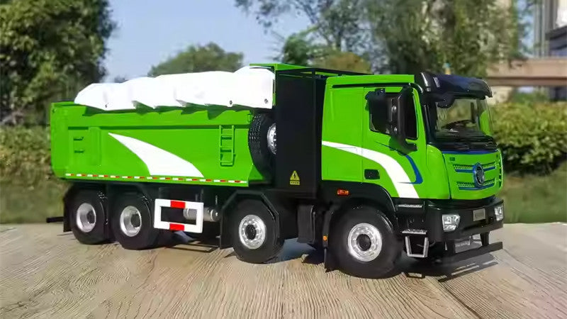 Original factory 1:24 Foton Auman Zhilan New Energy Alloy Dump Truck Model for gifts, collection, display
