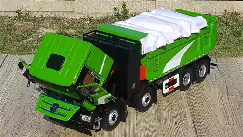 Original factory 1:24 Foton Auman Zhilan New Energy Alloy Dump Truck Model for gifts, collection, display