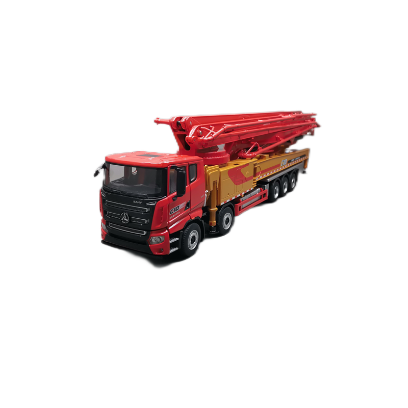 Original factory 1:35 SANY 5 Bridge 670C10 Diecast Pump truck model Alloy Engineering Mounted concrete mixer pump for gift
