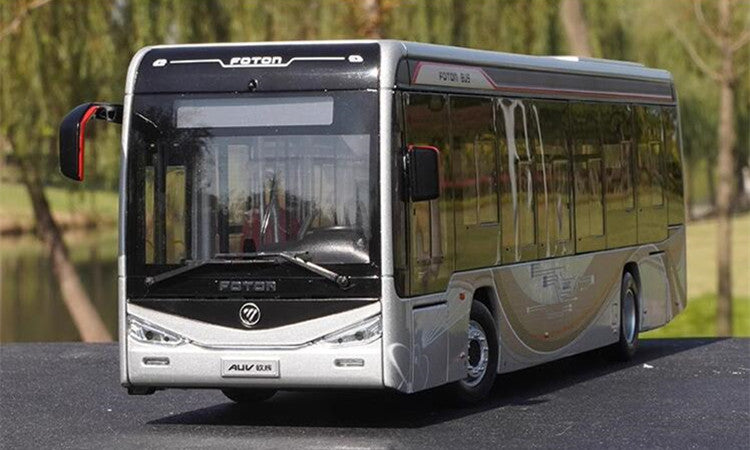 1:36 Foton BJ6129EVCA New Energy Electric Diecast Bus Model – Alloy City Bus Collectible with Lights & Openable Doors