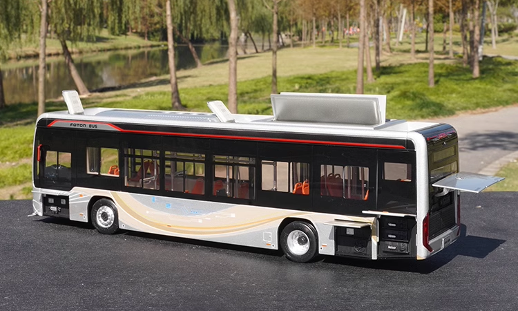 1:36 Foton BJ6129EVCA New Energy Electric Diecast Bus Model – Alloy City Bus Collectible with Lights & Openable Doors