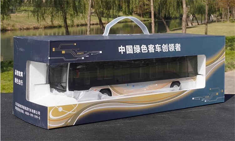1:36 Foton BJ6129EVCA New Energy Electric Diecast Bus Model – Alloy City Bus Collectible with Lights & Openable Doors