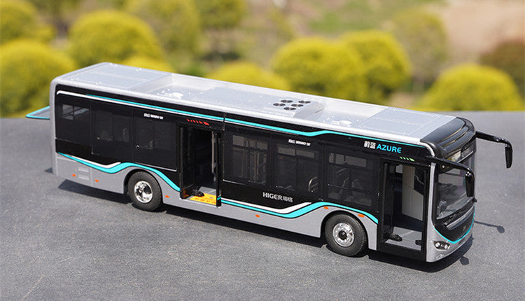 Original factory 1:42 Golden Dragon Weiblue  Azure New Energy City Bus Alloy Model with LED Lights – Collectible Diecast Simulation Bus for Display & Gift