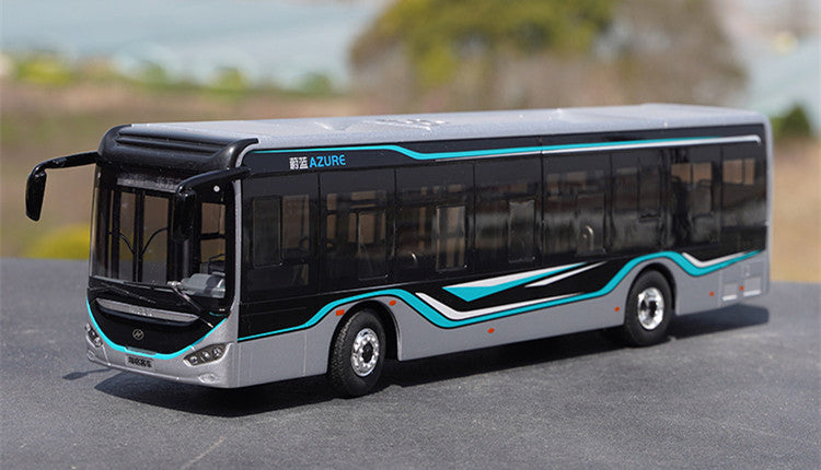 Original factory 1:42 Golden Dragon Weiblue  Azure New Energy City Bus Alloy Model with LED Lights – Collectible Diecast Simulation Bus for Display & Gift