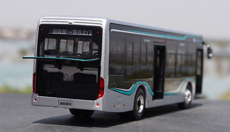 Original factory 1:42 Golden Dragon Weiblue  Azure New Energy City Bus Alloy Model with LED Lights – Collectible Diecast Simulation Bus for Display & Gift