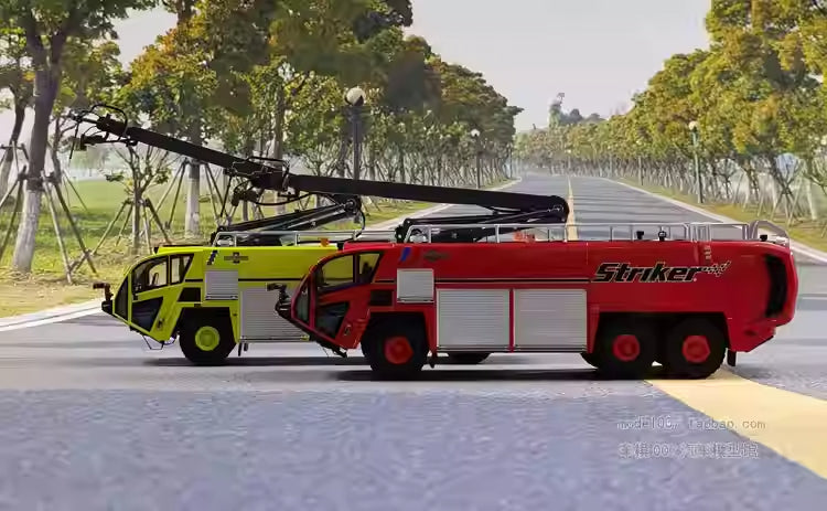 Original factory 1:50 Oshkosh Striker Diecast Fire fighting truck models metal Airfield fire engine truck model for gift
