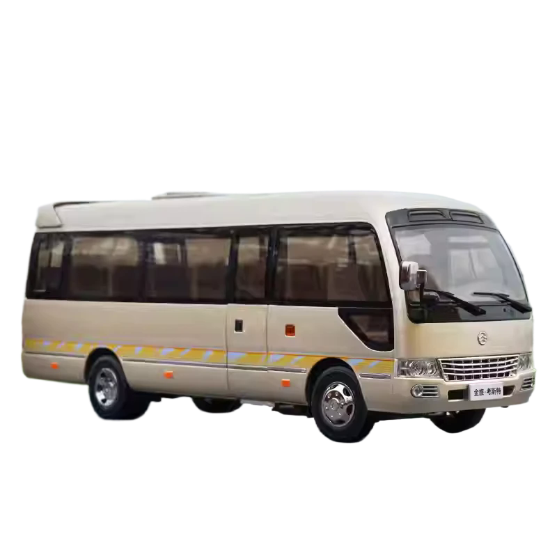 Original Factory 1:24 Golden Dragon Diecast Minibus Model, Alloy Mid-size Collectible Coach Miniature for Gift, Promotion