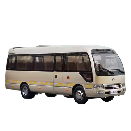 Original Factory 1:24 Golden Dragon Diecast Minibus Model, Alloy Mid-size Collectible Coach Miniature for Gift, Promotion