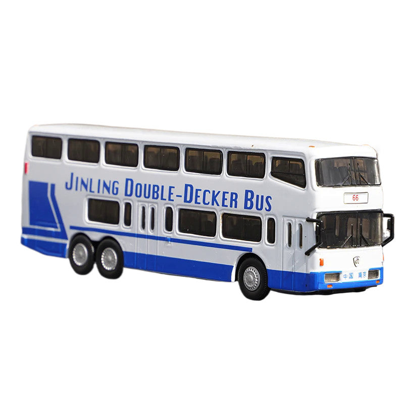 1:76 Nanjing Jinling Double Decker Diecast Bus Model – Limited Collector Edition Imitation Alloy Bus Model Toys for Collection, Display