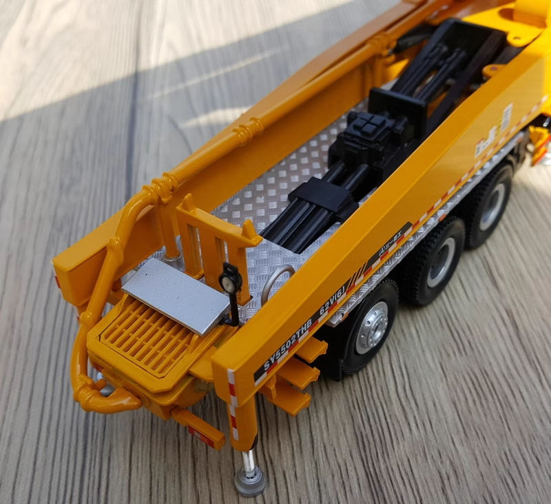 High-Fidelity 1:50 SANY Volvo 62M Diecast Concrete Pump Truck Model - Alloy Volvo Engineering Vehicle with Extendable Boom & Rotating Cabin