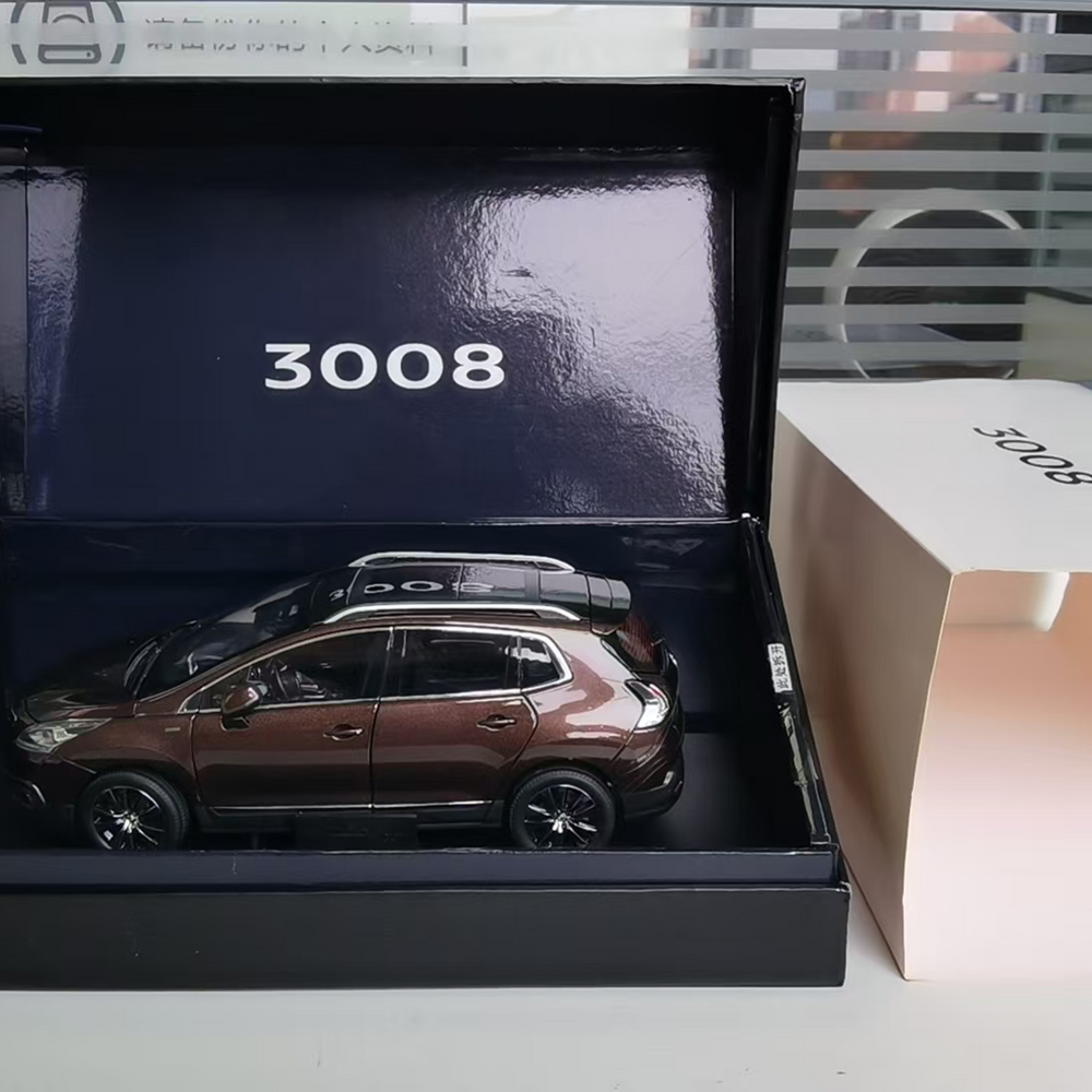 Original factory authentic 1:18 3008 PEUGEOT SUV diecast car model with small gift