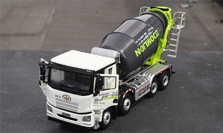 Original factory new release 1:38 Zoomlion Jiefang JH6 Pro concrete cement mixer alloy engineering truck model for sale