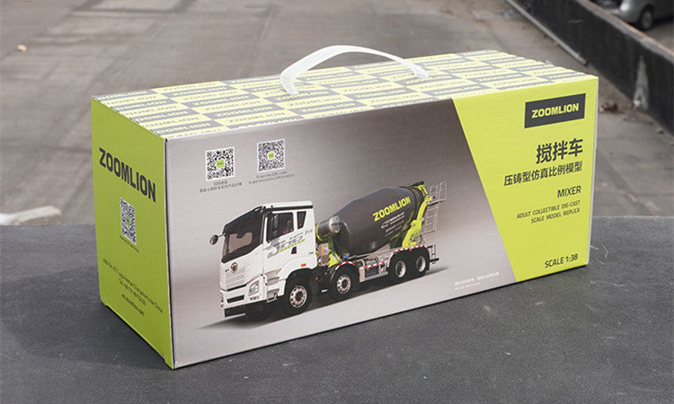 Original factory new release 1:38 Zoomlion Jiefang JH6 Pro concrete cement mixer alloy engineering truck model for sale