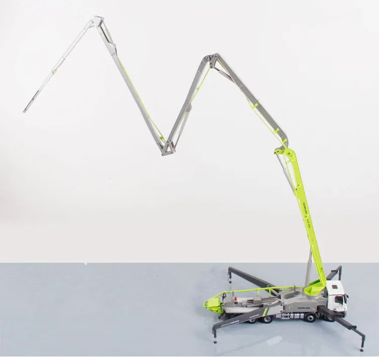 Zoomlion 64X-6RZ Carbon Fiber Boom Concrete Pump Truck Model | 1:38 Diecast Alloy | Aurora Green Mercedes Chassis