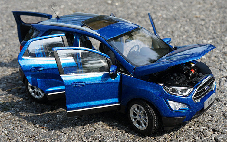 Limited Edition Blue 1:18 2018 Ford Ecosport Alloy Scale car Model for birthday gift