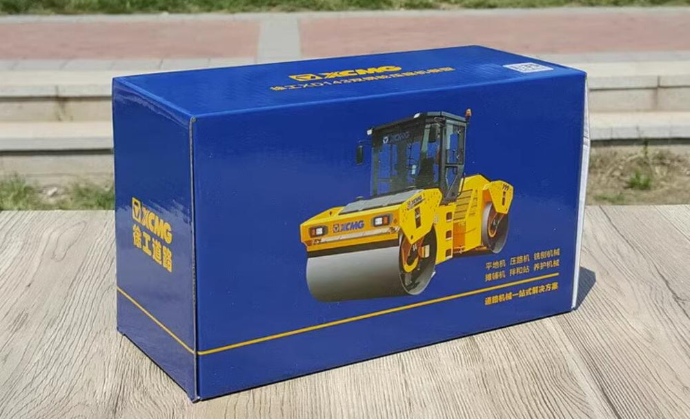 Original factory 1/35 XCMG XD143 Double Drum Vibratory Diecast Road Roller Model Toy Gift