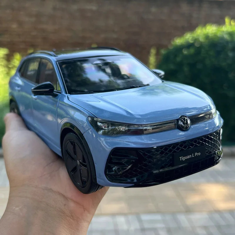 Original Factory 1:18 Volkswagen Tiguan L Pro R-Line 2024 Diecast SUV Model with Opening Parts & Detailed Interior