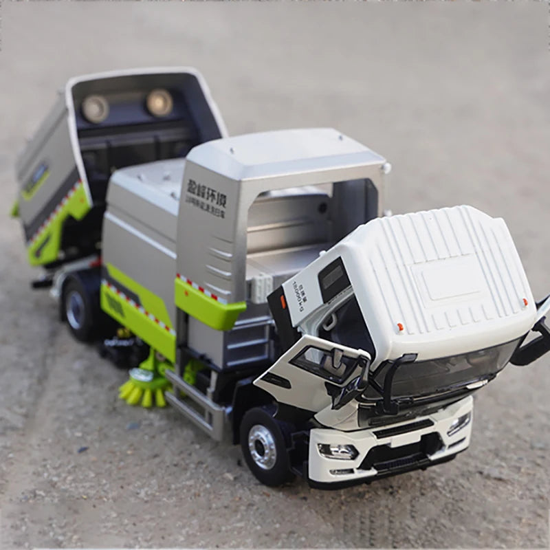 Zoomlion Yingfeng Environment 18-ton New Energy1:38 Alloy Street Sweeper Truck Model, New Energy Sanitation Vehicle Replica