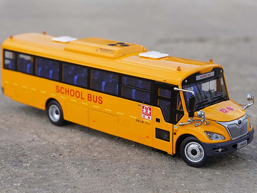 High Simulation 1:42 Yutong S11 American School Bus Scale Model, Collectiable School Bus Replica for Holiday Gift