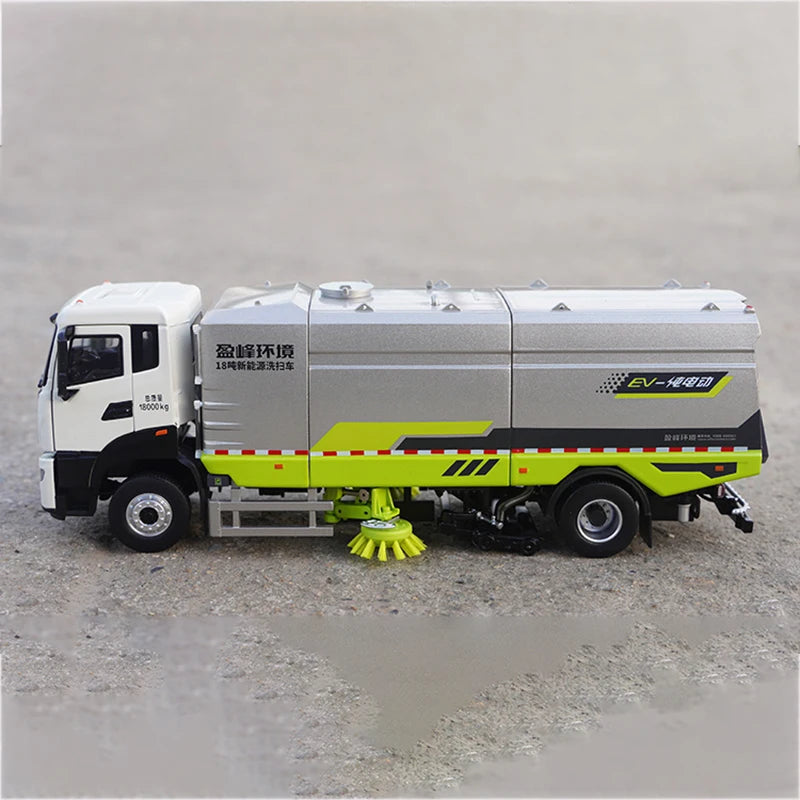 Zoomlion Yingfeng Environment 18-ton New Energy1:38 Alloy Street Sweeper Truck Model, New Energy Sanitation Vehicle Replica