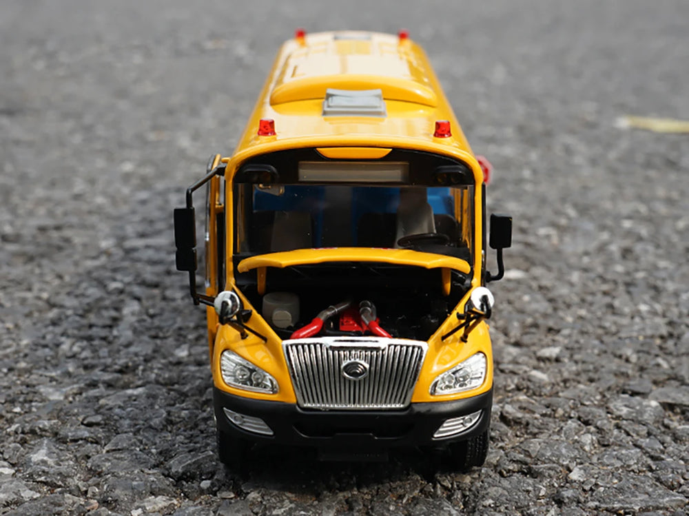 High Simulation 1:42 Yutong S11 American School Bus Scale Model, Collectiable School Bus Replica for Holiday Gift