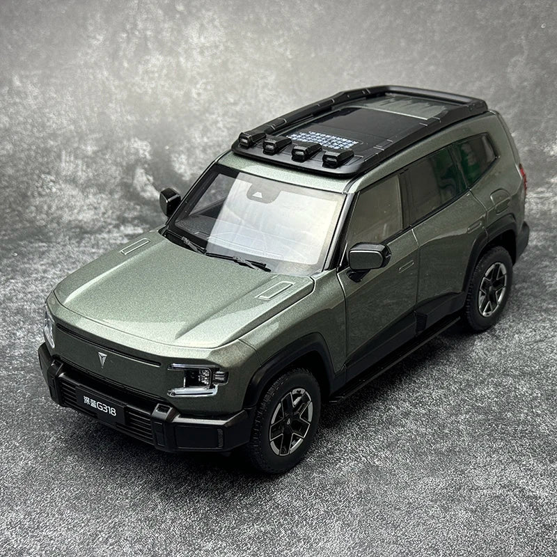 Original Factory 1:18 Changan Deep Blue G318 Metal Off-Road SUV – Diecast New Energy Vehicle Model with Opening Doors