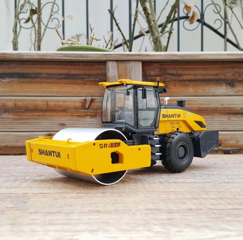 Original Factory Shantui SR40G 1/35 Scale Diecast Road Roller – Construction Equipment Collector Roadroller Model For Gift