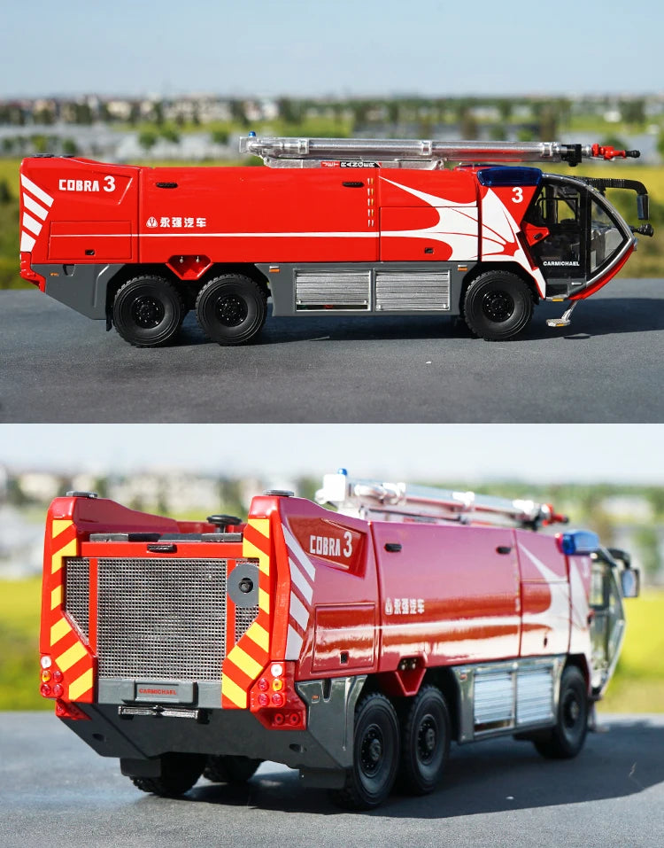 High Quality 1:43 Yongqiang CARMICHAEL COBRA3 Cobra, Alloy Main Foam Fire Truck Model Miniature for Gift