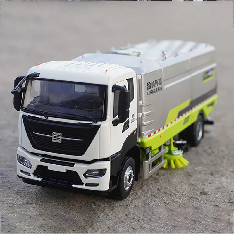Zoomlion Yingfeng Environment 18-ton New Energy1:38 Alloy Street Sweeper Truck Model, New Energy Sanitation Vehicle Replica