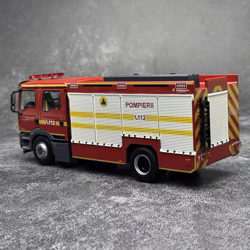 Original Authentic 1:43 MAN POMPIERII Rescue Fire Truck Model – German MAN Diecast Emergency Vehicle
