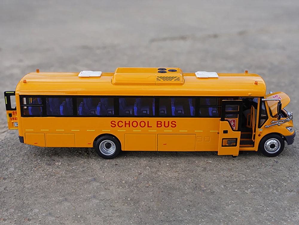 High Simulation 1:42 Yutong S11 American School Bus Scale Model, Collectiable School Bus Replica for Holiday Gift