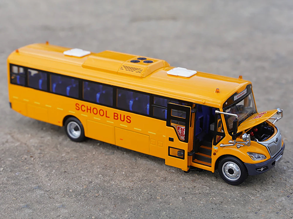 High Simulation 1:42 Yutong S11 American School Bus Scale Model, Collectiable School Bus Replica for Holiday Gift