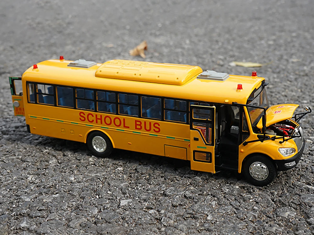 High Simulation 1:42 Yutong S11 American School Bus Scale Model, Collectiable School Bus Replica for Holiday Gift