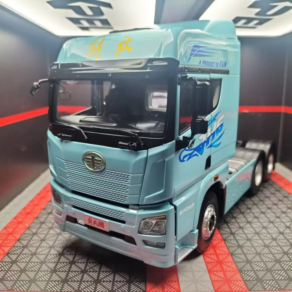 Die-cast 1:24 Scale FAW Jiefang JH6 Tractor Trailer Head Simulation Alloy Model Fans Collection Home Decoration Metal Ornaments