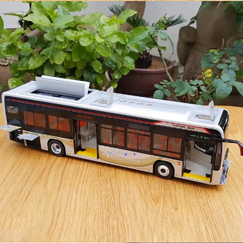 1:36 Foton AUV BJ6129EVCA Diecast Electric City Bus Model, Alloy Electric Transit Bus Model for Gift, Collectibles, Ornaments