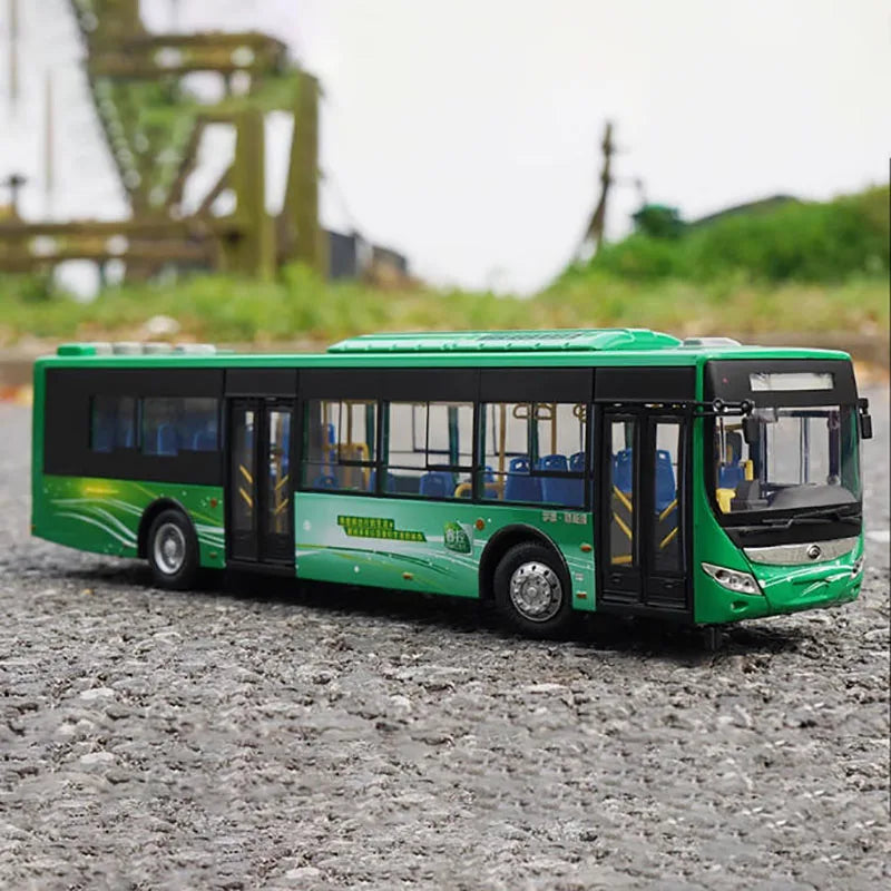 1:42 Original YUTONG E12 Electric Bus Diecast Model – Alloy Collectible Coach with Opening Doors