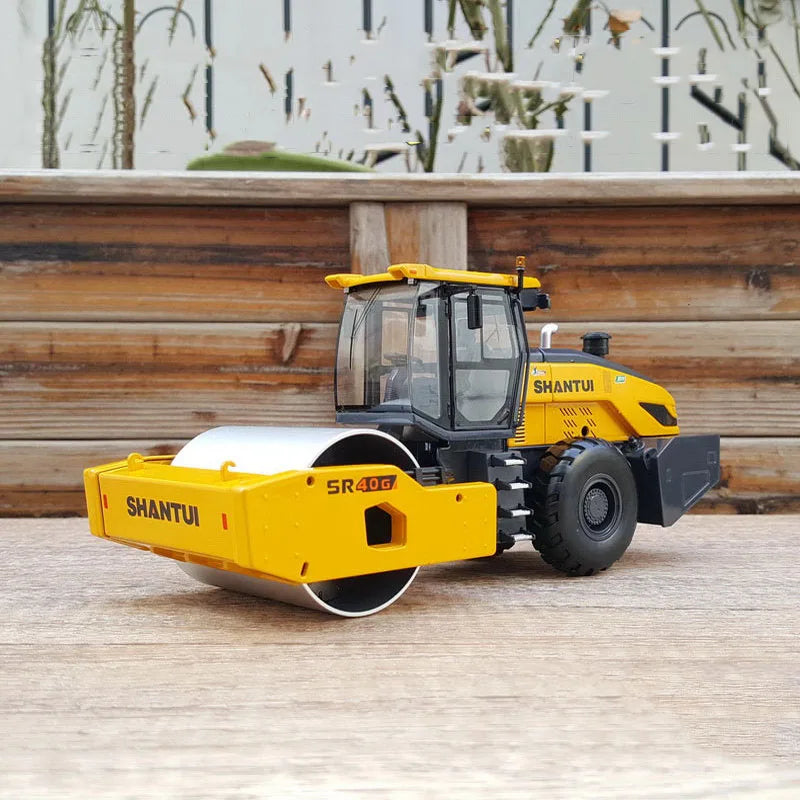 Original Factory Shantui SR40G 1/35 Scale Diecast Road Roller – Construction Equipment Collector Roadroller Model For Gift
