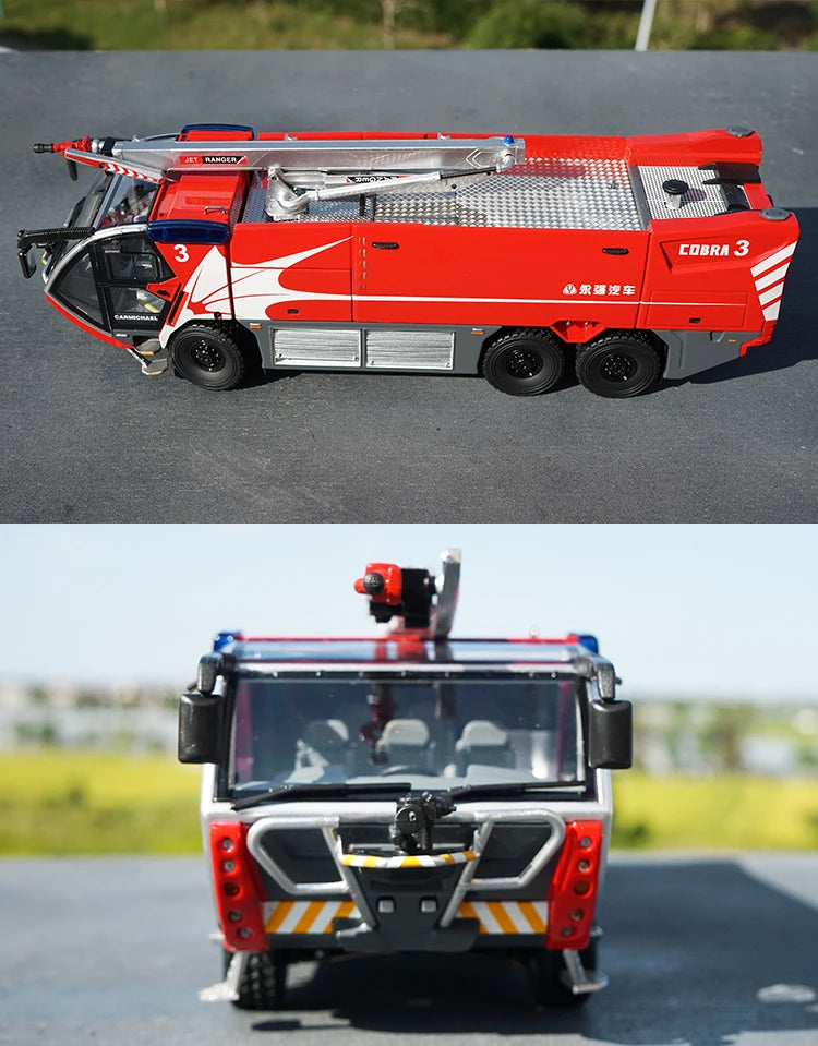 High Quality 1:43 Yongqiang CARMICHAEL COBRA3 Cobra, Alloy Main Foam Fire Truck Model Miniature for Gift