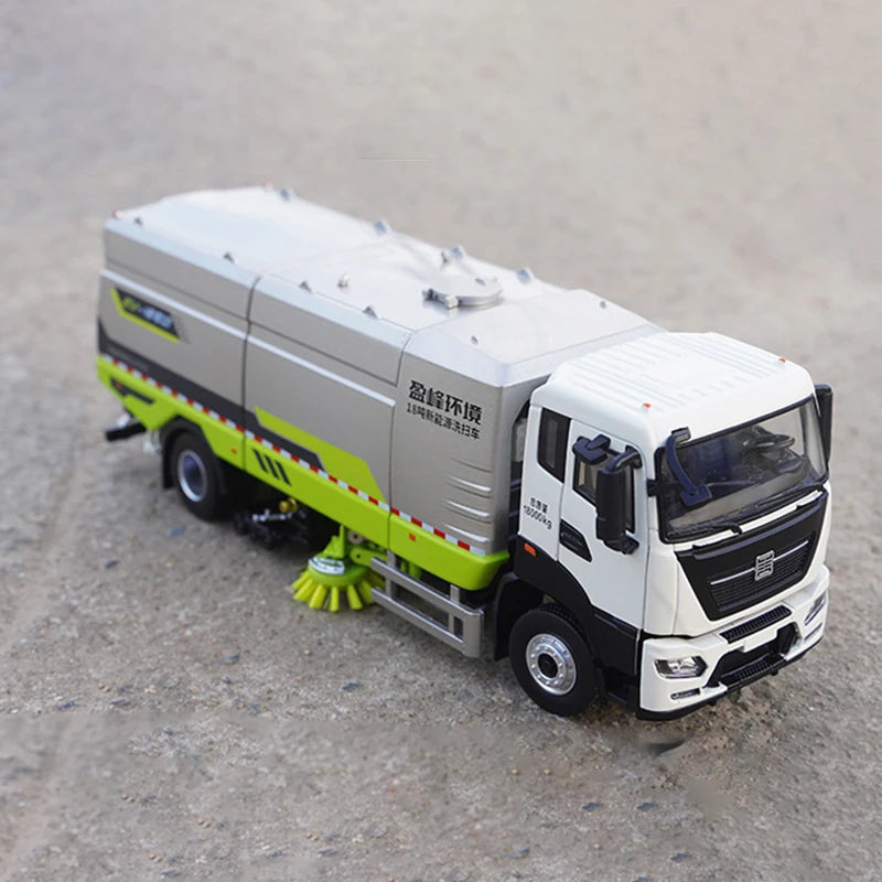 Zoomlion Yingfeng Environment 18-ton New Energy1:38 Alloy Street Sweeper Truck Model, New Energy Sanitation Vehicle Replica