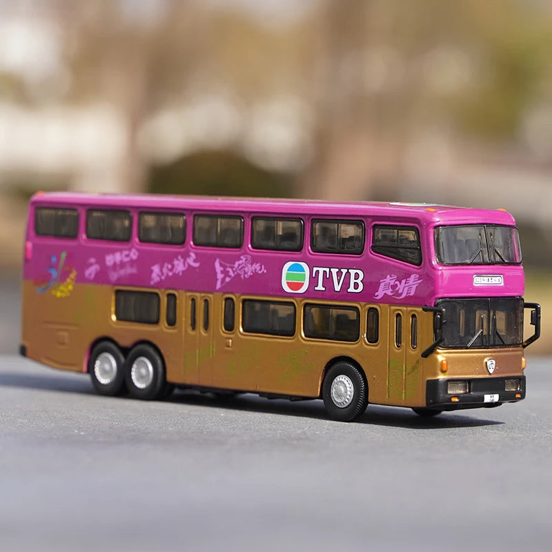 1:76 Nanjing Jinling Double Decker Diecast Bus Model – Limited Collector Edition Imitation Alloy Bus Model Toys for Collection, Display