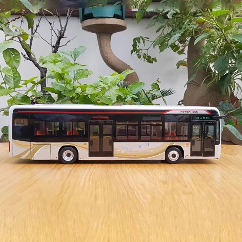 1:36 Foton AUV BJ6129EVCA Diecast Electric City Bus Model, Alloy Electric Transit Bus Model for Gift, Collectibles, Ornaments