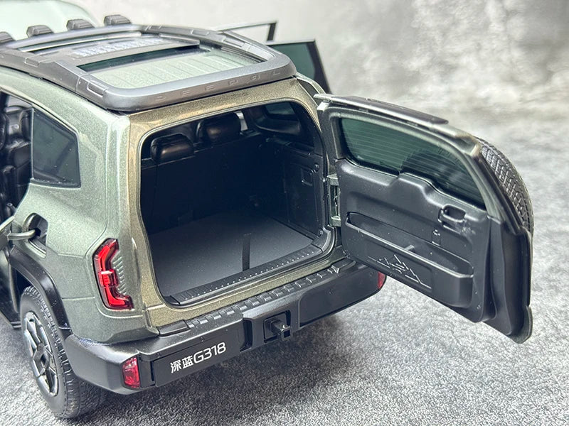 Original Factory 1:18 Changan Deep Blue G318 Metal Off-Road SUV – Diecast New Energy Vehicle Model with Opening Doors