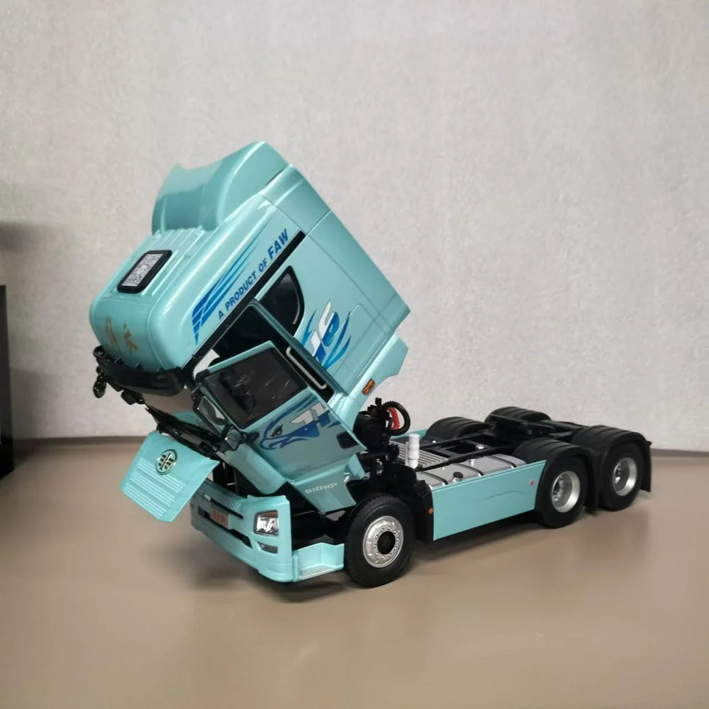 Die-cast 1:24 Scale FAW Jiefang JH6 Tractor Trailer Head Simulation Alloy Model Fans Collection Home Decoration Metal Ornaments