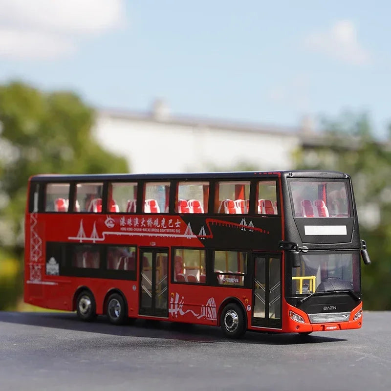 High Quality 1:40 Baycheng Zhongxing Smart Double-Decker Sightseeing Bus Model for Gift, Collection