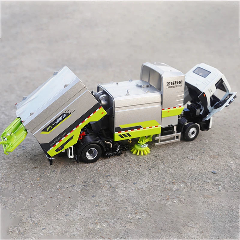 Zoomlion Yingfeng Environment 18-ton New Energy1:38 Alloy Street Sweeper Truck Model, New Energy Sanitation Vehicle Replica