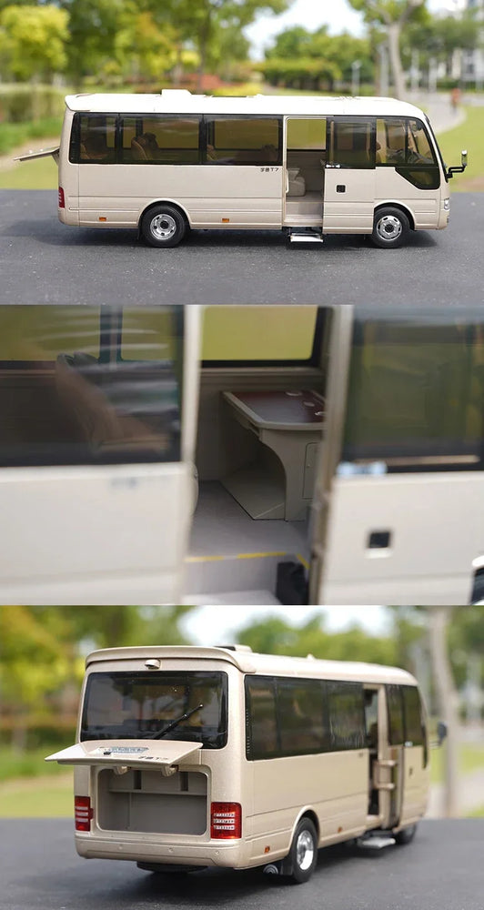 Original Factory 1:24 Original YUTONG T7 Business Van Model Coach Miniature– Alloy Luxury Minibus for Gift, Display